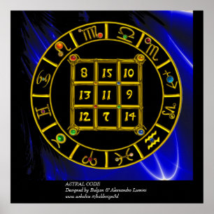 Póster CÓDIGO ASTRAL,MAGIC SQUARE 33 Gráfico de Astrolo