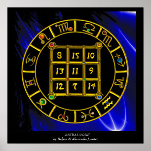 Póster CÓDIGO ASTRAL,MAGIC SQUARE 33 Gráfico de Astrologi