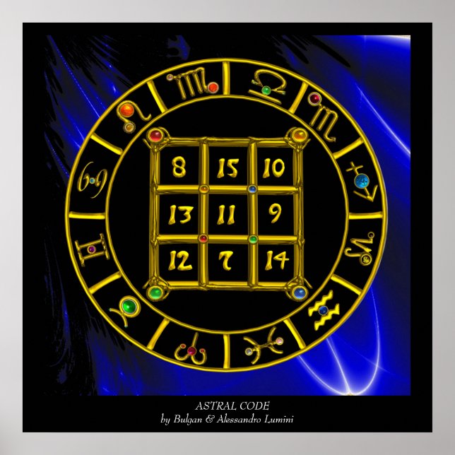 Póster CÓDIGO ASTRAL,MAGIC SQUARE 33 Gráfico de Astrologi (Frente)
