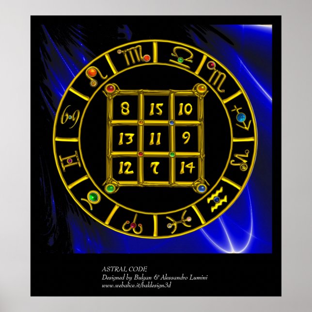 Póster CÓDIGO ASTRAL,MAGIC SQUARE 33 Gráfico de Astrologi (Frente)
