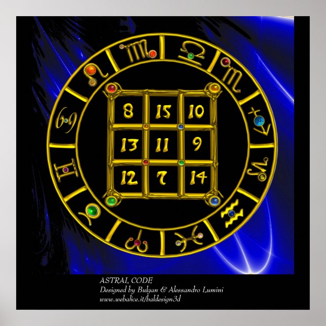Póster CÓDIGO ASTRAL,MAGIC SQUARE 33 Gráfico de Astrologi (Frente)