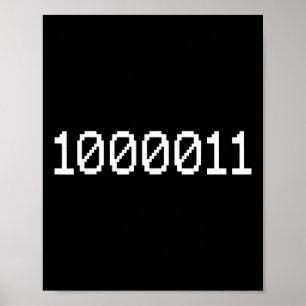 Poster Código Binário 1000011 67 Meme Programação de Comp