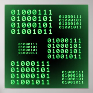 Póster Código binário para o GEEK
