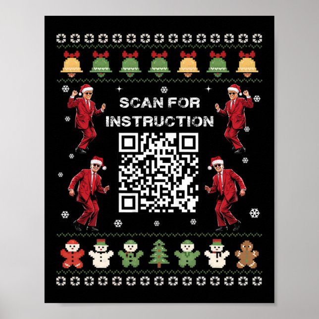 Poster Código de Dança Trump Qr Presidente Scan Para Inst (Frente)