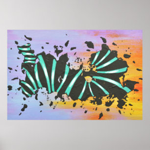 Poster Código de Energia Arte Contemporânea Abstrata Post