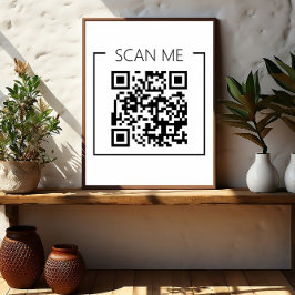 Poster Código de QR minimalista que faz a varredura na mi