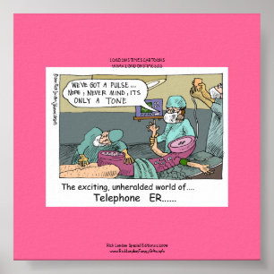 Póster Código de Telefone Azul Cartoon Lona Divertida Imp