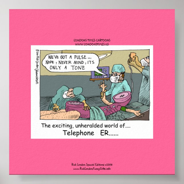 Póster Código de Telefone Azul Cartoon Lona Divertida Imp (Frente)