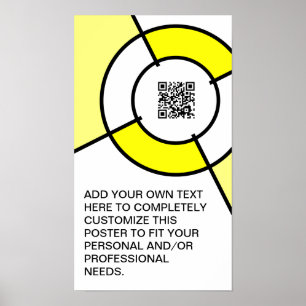 Póster código QR amarelo