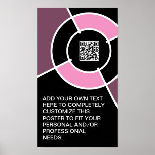 Póster código QR cor de rosa