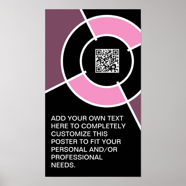 Póster código QR cor de rosa (Frente)