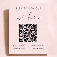 Código QR cor-de-rosa branco Aproveite o nosso Wif
