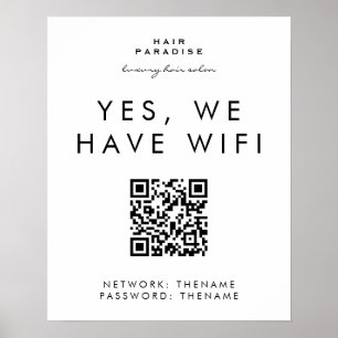 Poster Código QR da Rede Wifi do Beauon Salon