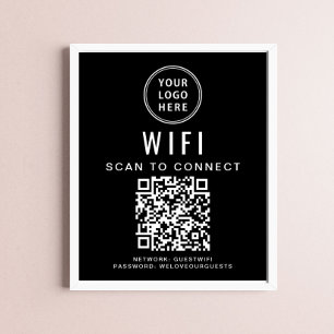 Poster Código QR da rede wifi do logotipo da empresa Pret