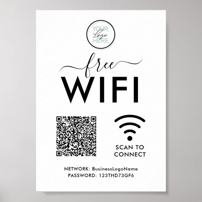 Poster Código QR da Senha da Rede WIFI (Frente)