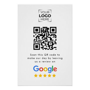 Póster Código QR de Avaliação do Google Negócios