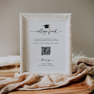 Poster Código QR de Doação de Formatura Placa de Fundo Un