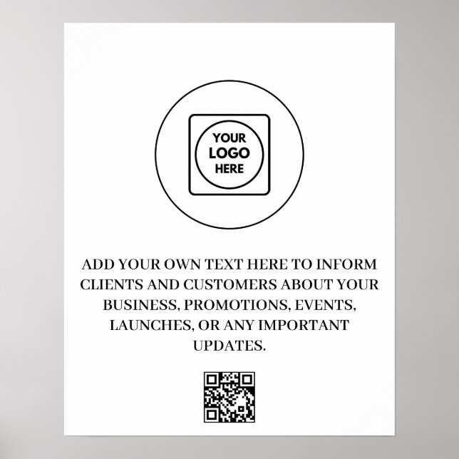 Poster Código QR de Logo Personalizado Exibição de Market (Frente)