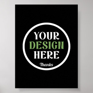 Poster Código QR de Marca Comercial Preta Personalizada p
