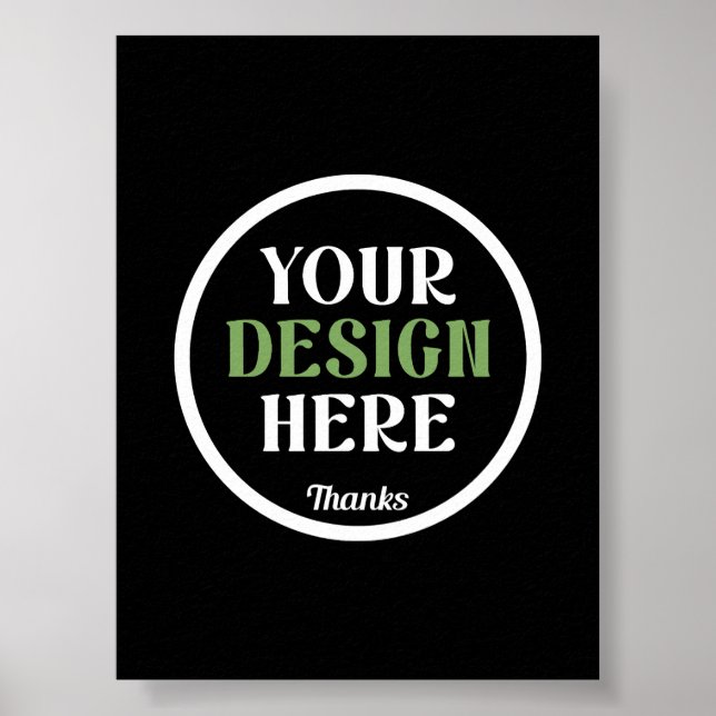 Poster Código QR de Marca Comercial Preta Personalizada p (Frente)