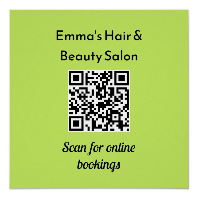 Póster Código QR de Negócios Promocional Personalizado Sa (Frente)