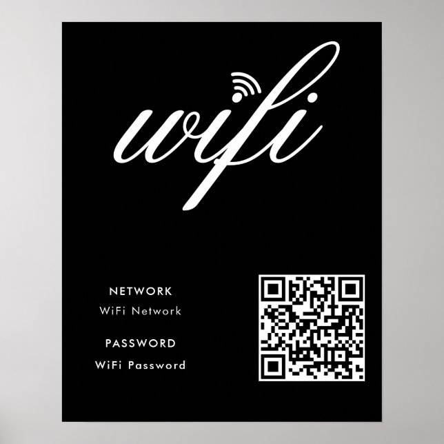 Poster Código QR de Rede Wifi de Marca Personalizada Post (Frente)