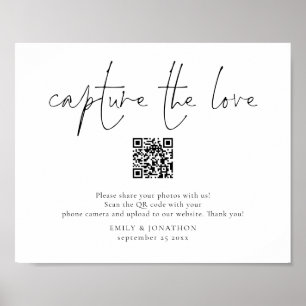 Poster Código QR de Sinal de Foto de Casamento Capture o 