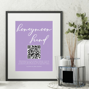 Poster Código QR do Fundo de Casamento da Lua de mel em r