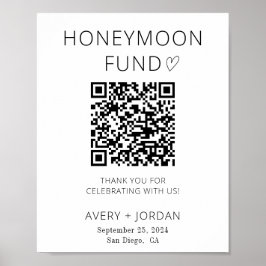 Poster Código QR do Fundo Honeymoon,Sinal de Fundo de Cas