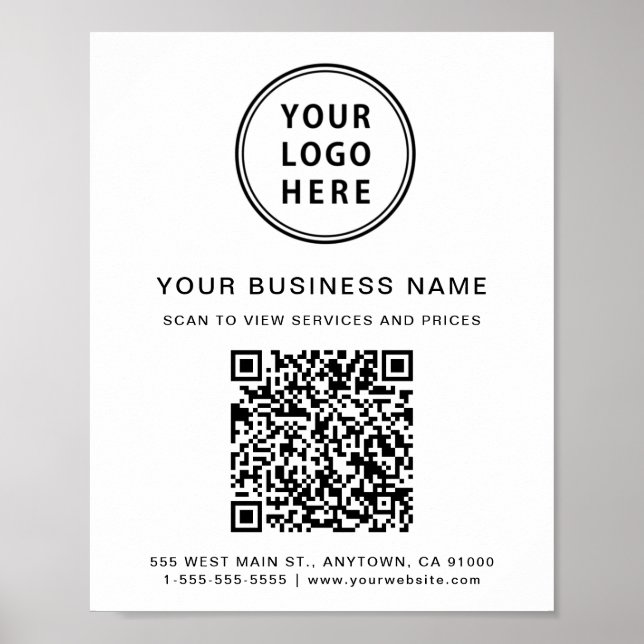 Poster Código QR do Logotipo Empresarial (Frente)