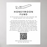 Poster Código Qr do Site do Fundo Honeymoon para Casament<br><div class="desc">Poster de fundos de lua de mel de casamentos com um código de QR personalizado para o site. Agora disponível uma opção de download digital e uma opção impressa física.</div>