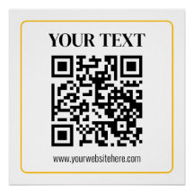 Código QR e texto editáveis com borda de ouro amar