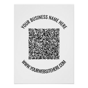 Póster Código QR e Texto Personalizado Personalizado Pers