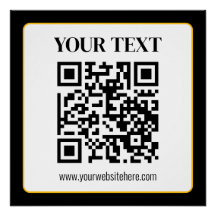 Código QR empresarial com texto superior e inferio