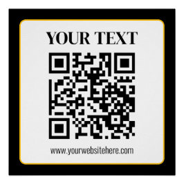 Póster Código QR empresarial com texto superior e inferio