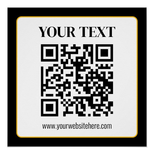 Póster Código QR empresarial com texto superior e inferio (Frente)