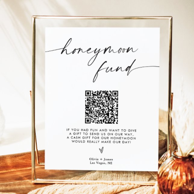 Poster Código QR Fundo de lua de mel Sinal, Sinal de Fund (Criador carregado)