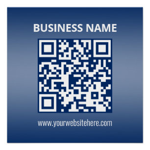 Póster Código QR   Gradiente Azul (ou qualquer cor)