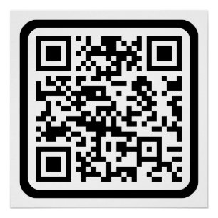 Póster Código QR moderno editável Preto Branco ou qualq