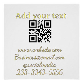 Póster código QR personalizado simples adicione o texto d