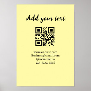 Poster código QR personalizado simples adicione o texto d