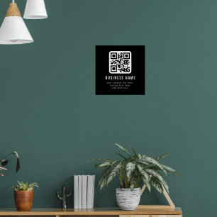 Poster Código QR personalizável e design de texto editáve
