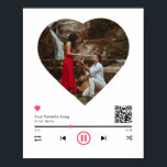 Poster Código QR Qualquer Foto de Aniversário de Casal Pe<br><div class="desc">Design moderno e elegante imprimiu código QR exclusivo Qualquer Poster de fotos do coração de Casal personalizado de música que possa ser personalizado com seu texto. Clique no botão "Personalizar" e use nossa ferramenta design para modificar este modelo. Se quiser alterar a localização do marcador de tempo, use a barra...</div>