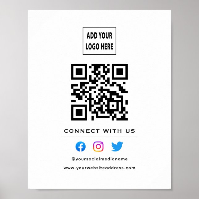 Poster Código QR Siga Escaneie para se conectar conosco B (Frente)