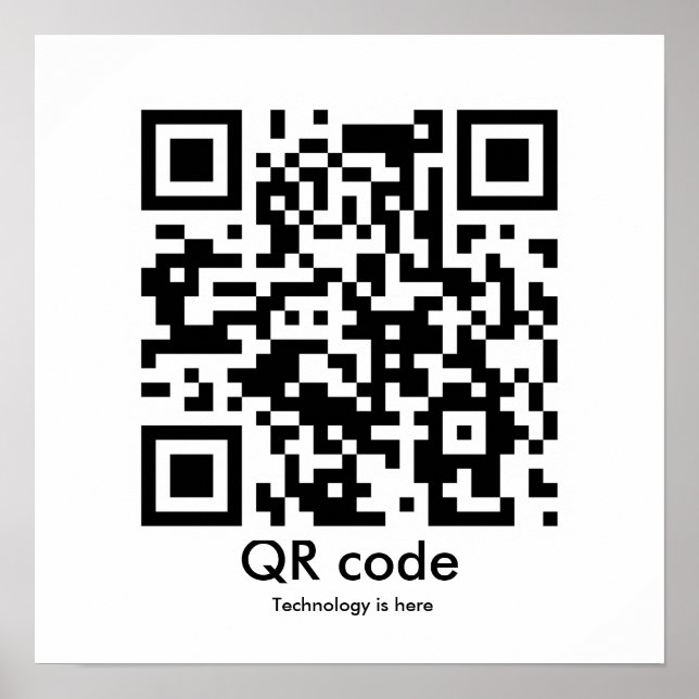Póster Código QR, Tecnologia está aqui (Frente)