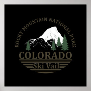 Poster codorniz de esqui do estado do Colorado