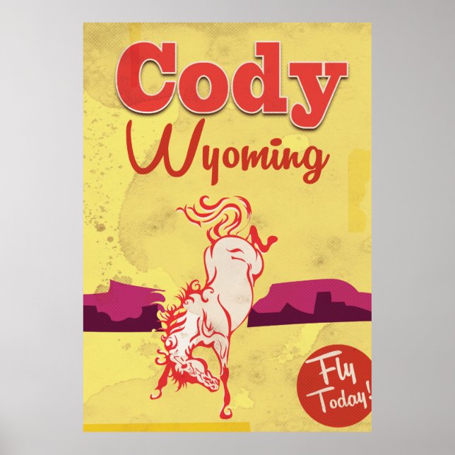 Póster Cody Wyoming viagens vintage (Frente)