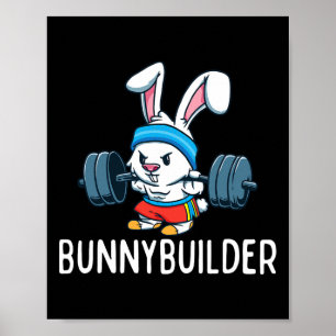 Poster Coelheira Páscoa Bunny Bunnybuilder Malhação Gym