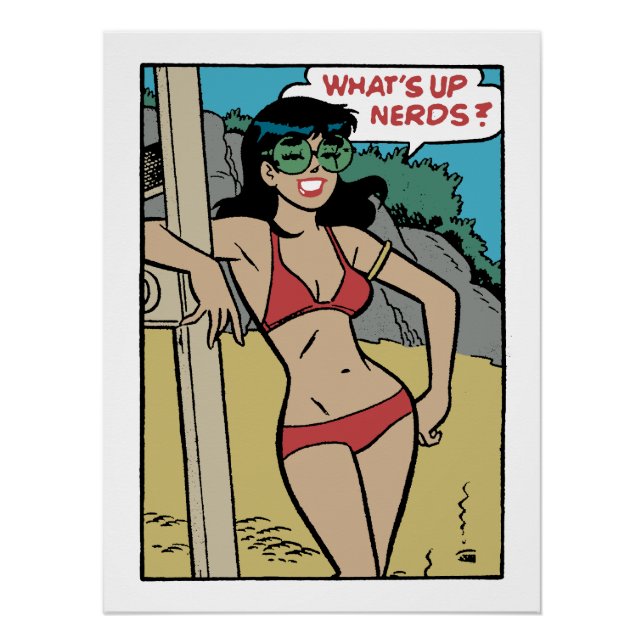 Póster Coelhinha de Praia Bronzeada • E aí, Nerds?  (Frente)