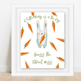 Poster Coelhinho - Adivinha o jogo do chá de fraldas da b